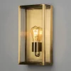 Utendørs vegglampe Carpi, messing, bredde 20,5 cm