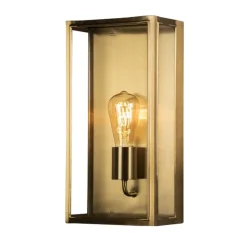 Utendørs vegglampe Carpi, messing, bredde 20,5 cm
