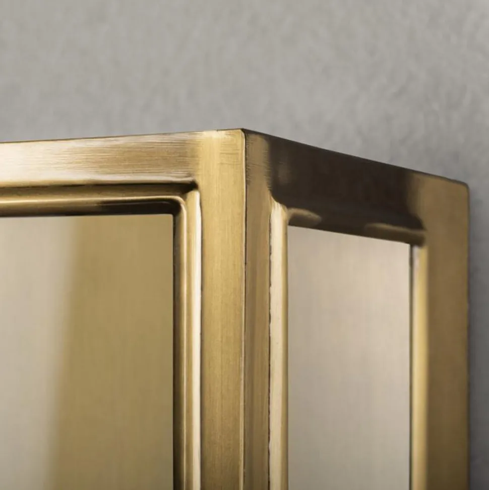 Utendørs vegglampe Carpi, messing, bredde 20,5 cm