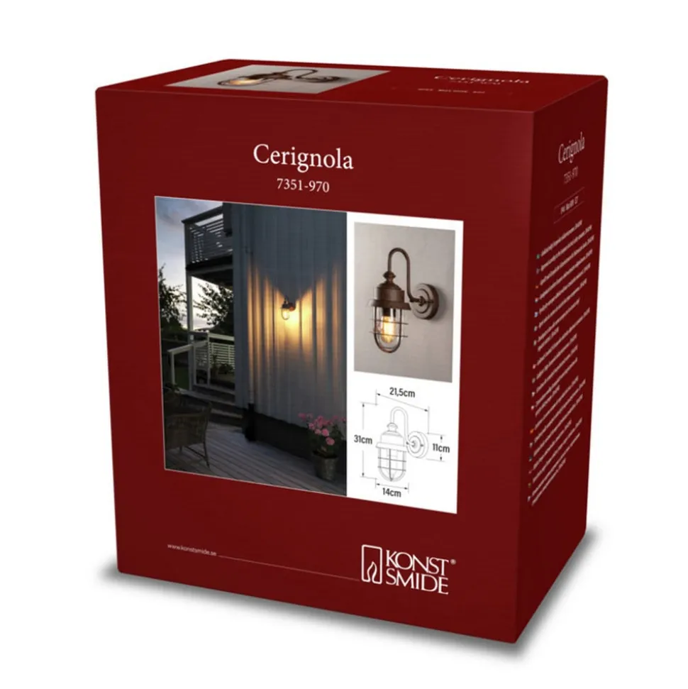 Utendørs vegglampe Cerignola rust