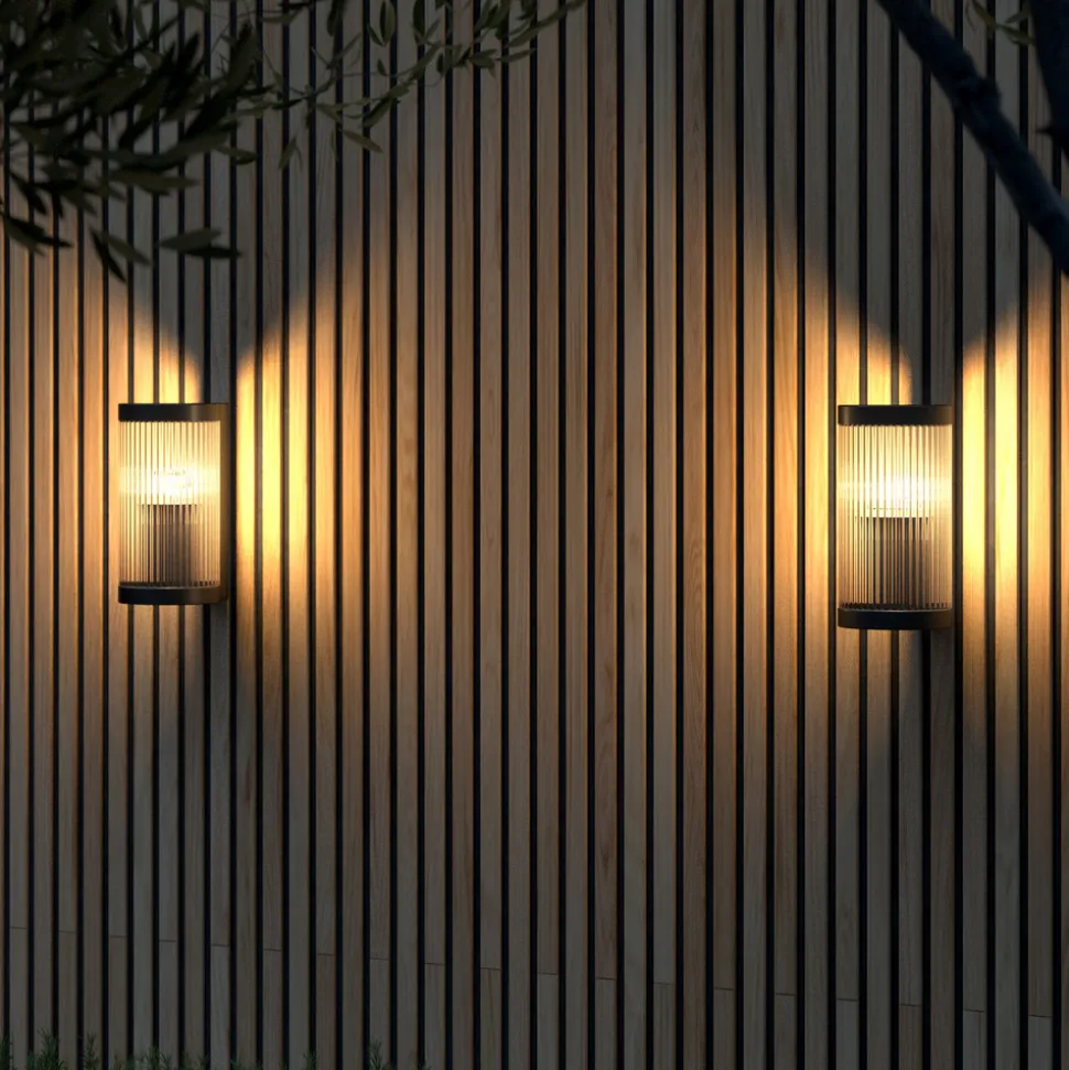 Utendørs vegglampe Coupar, svart