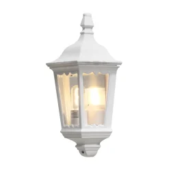 Utendørs vegglampe Firenze, halvskål, hvit