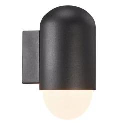 Utendørs vegglampe Heka, svart, aluminium, høyde 21,6 cm