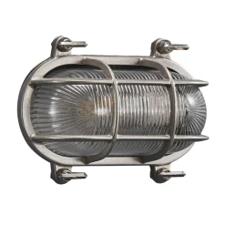 Utendørs vegglampe Helford, nikkel