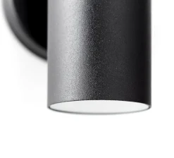 Utendørs vegglampe Jandy opp/ned, svart, metall, glass, GU10