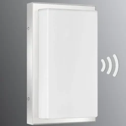 Utendørs vegglampe Julea, stål, bevegelsessensor