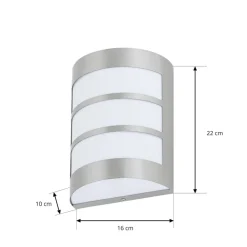 Utendørs vegglampe Kristian med striper, stål