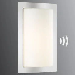 Utendørs vegglampe Luis, stål, bevegelsessensor