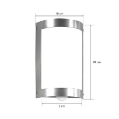 Utendørs vegglampe Marco3 i stål med sensor