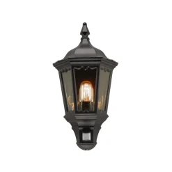 Utendørs vegglampe Medstead, sensor, svart