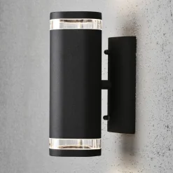 Utendørs vegglampe Modena 2 lyskilder svart