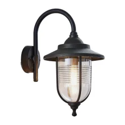 Utendørs vegglampe Naisha, diffusor med riller