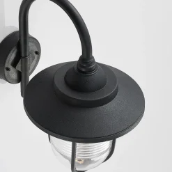 Utendørs vegglampe Naisha, diffusor med riller