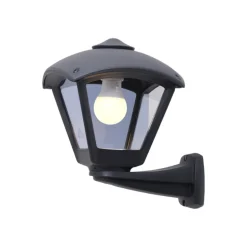 Utendørs vegglampe Nardo/Dario svart, klart deksel E27 CCT