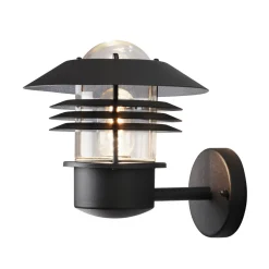 Utendørs vegglampe New Modena, lykt, E27, svart
