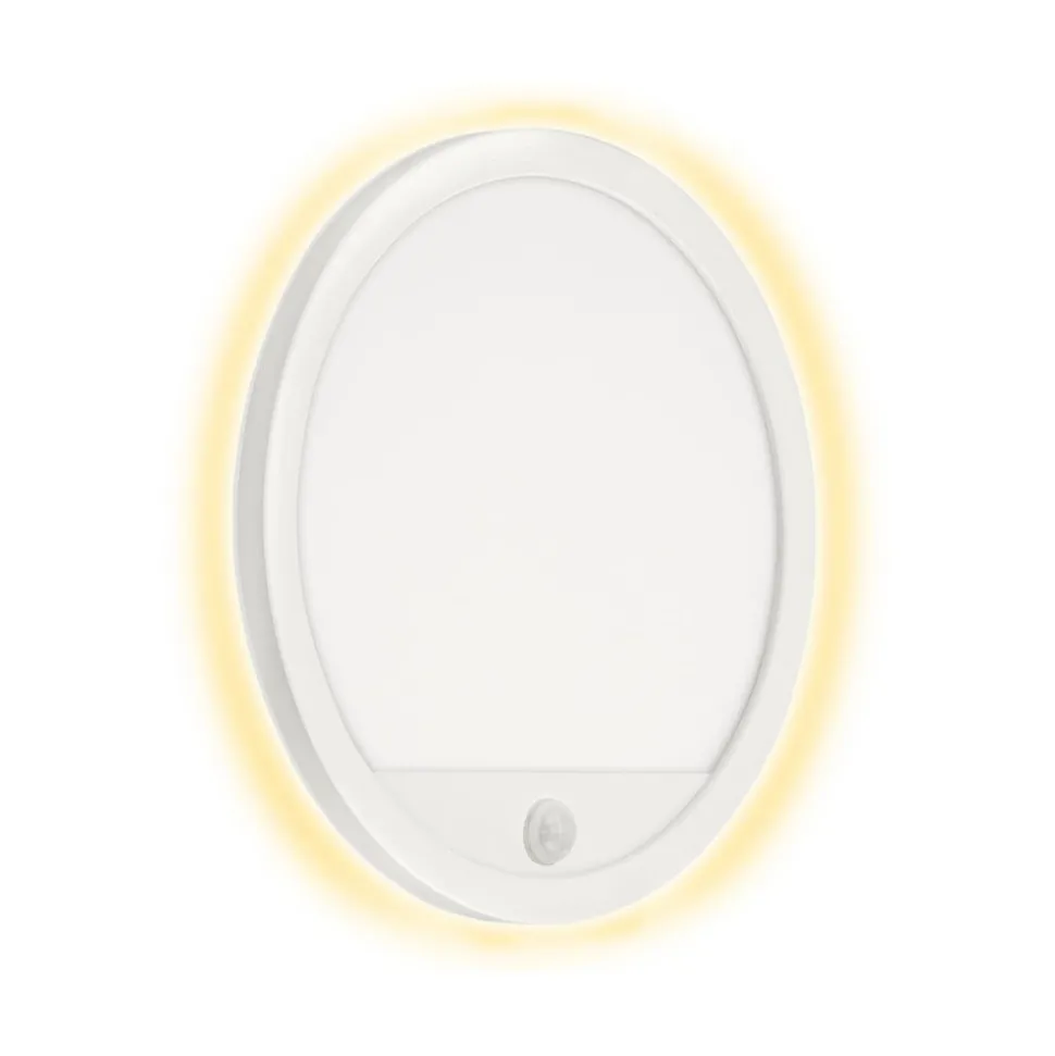 Utendørs vegglampe Nizza Ø 28 cm hvit 4 000K