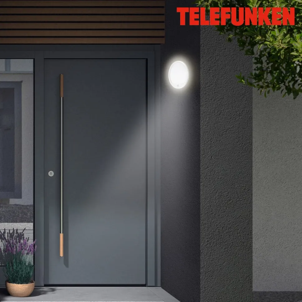 Utendørs vegglampe Nizza Ø 28 cm hvit 4 000K