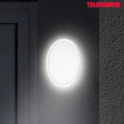 Utendørs vegglampe Nizza, Ø 28 cm, hvit, 4 000K