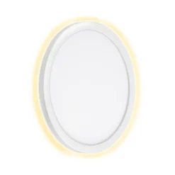 Utendørs vegglampe Nizza, Ø 28 cm, hvit, 4 000K