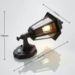 Utendørs vegglampe Noor med bevegelsessensor