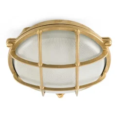 Utendørs vegglampe Noray, messing, Ø 19 cm, IP44