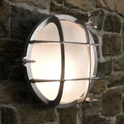 Utendørs vegglampe Polperro, nikkel
