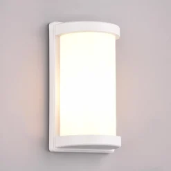 Utendørs vegglampe Puelo av trykkstøpt alu, hvit