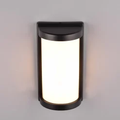 Utendørs vegglampe Puelo, støpt aluminium svart