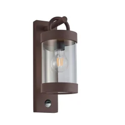 Utendørs vegglampe Sambesi, bevegelsessensor, rust