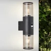 Utendørs vegglampe Sergioro, 2 lyskilder m sensor