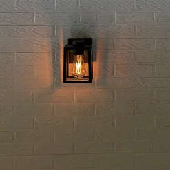 Utendørs vegglampe Shiva lykt med klart glass