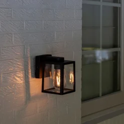 Utendørs vegglampe Shiva lykt med klart glass