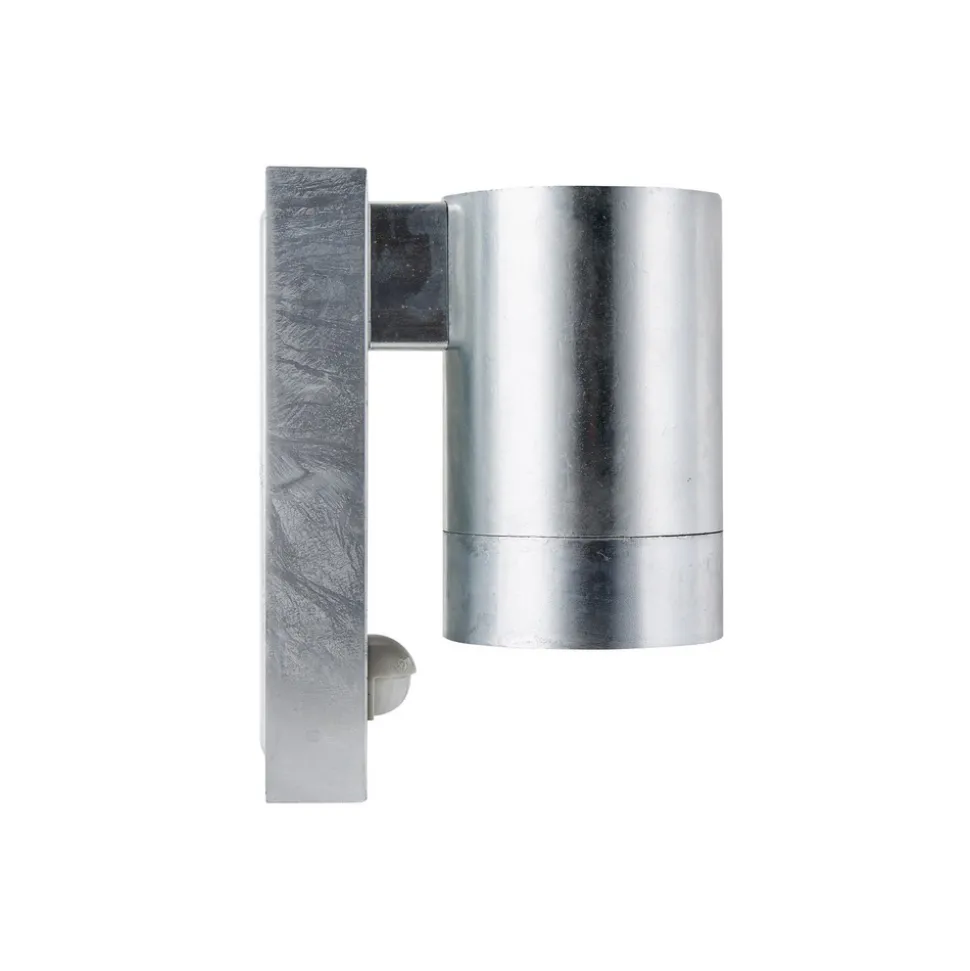 Utendørs vegglampe Tin Maxi Sensor galvanisert, stål, IP54, GU10