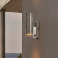 Utendørs vegglampe Tin Maxi Double Sensor, galvanisert, IP54, GU10