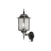 Utendørs vegglampe Wexford, sensor, svart/sølv