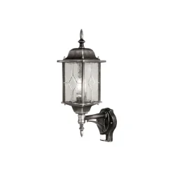 Utendørs vegglampe Wexford, sensor, svart/sølv