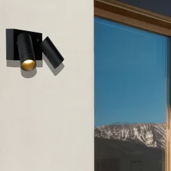 Utendørs veggspot Taylor Sensor, 2 lyskilder, svart