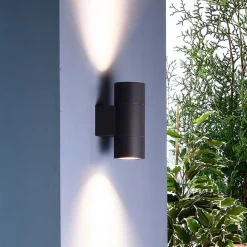 Utevegglampe Achernar 2 lysk. up/down gråsvart