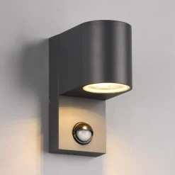 Utevegglampe Roya 1 lyskilde sensor rund antrasitt