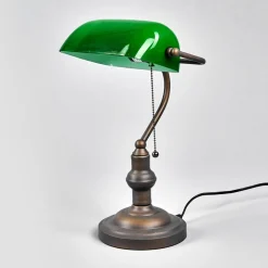 Vakker banklampe Verda med antikkbrun fot