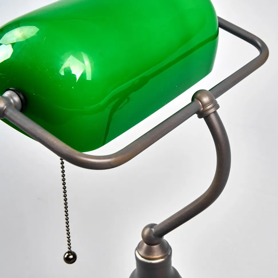 Vakker banklampe Verda med antikkbrun fot