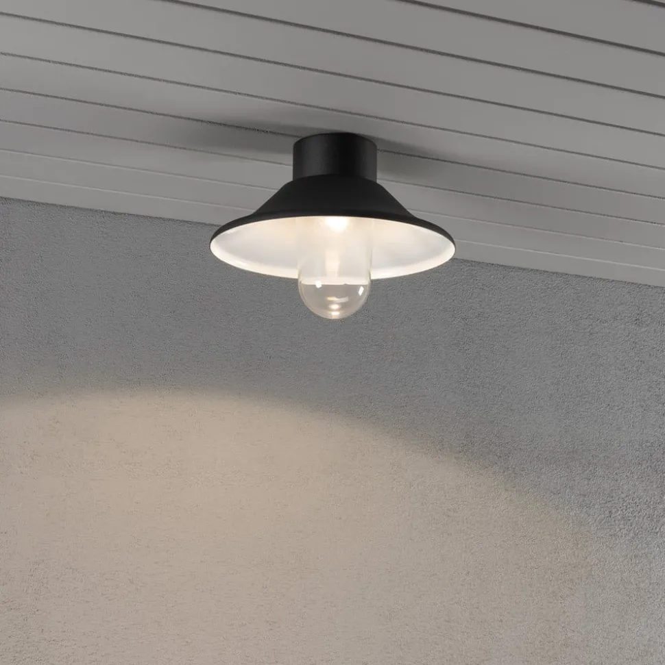 Vega LED-taklampe, utendørs, svart, Ø 30 cm