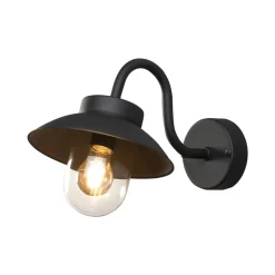 Vega Mini utendørs vegglampe, bredde 22 cm, svart