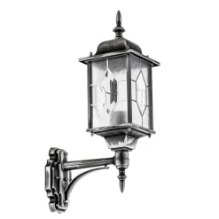 Vegghengt utelampe MILANO i svart/sølv, stående