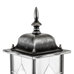 Vegghengt utelampe MILANO i svart/sølv, stående