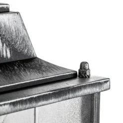 Vegghengt utelampe MILANO i svart/sølv, stående