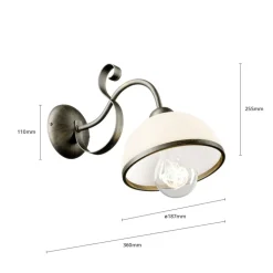 Vegglampe Antica i landlig stil, 1 lyskilde