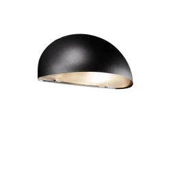 Vegglampe Bergen, halvsirkelformet, svart