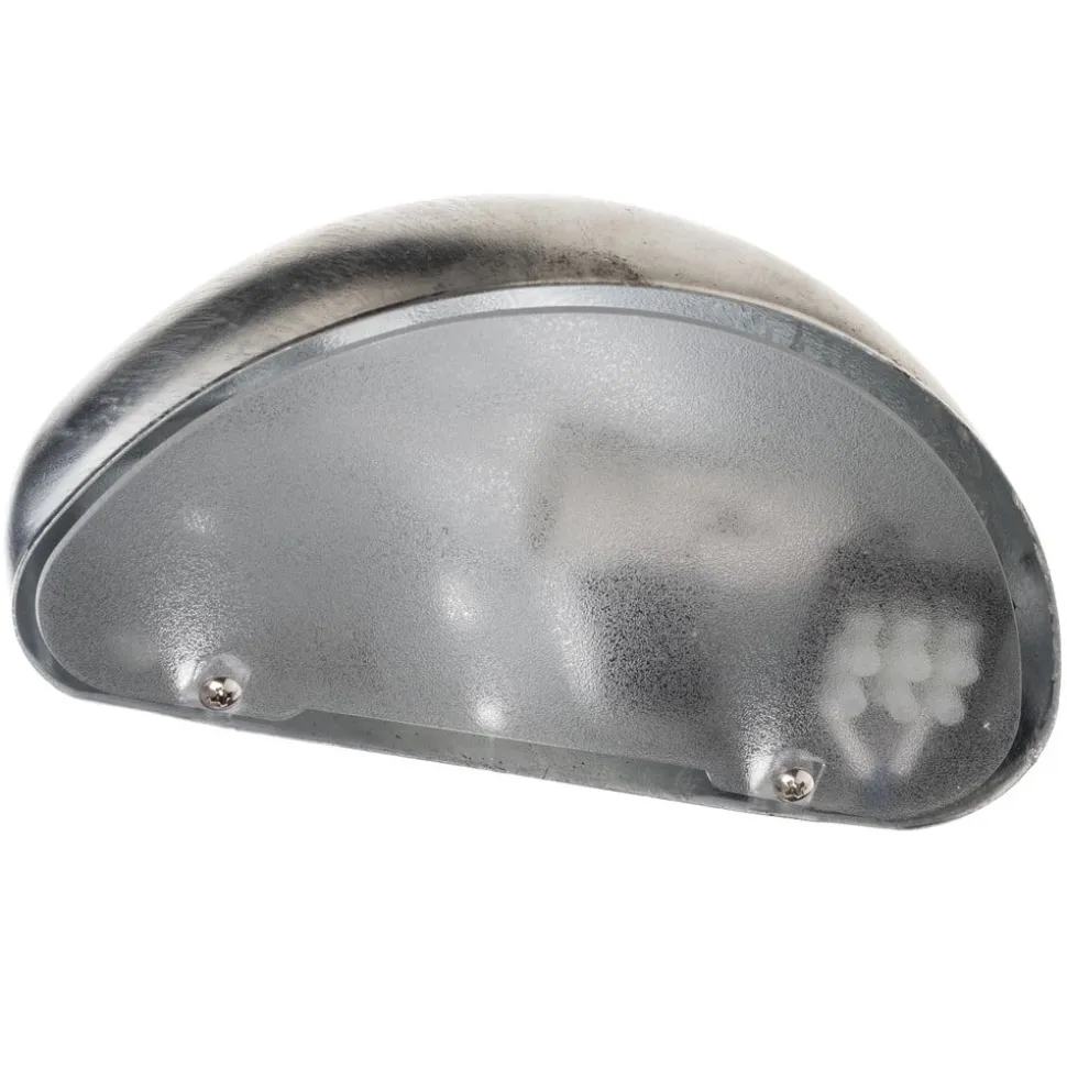 Vegglampe Bergen, halvsirkelformet, sølvgrå