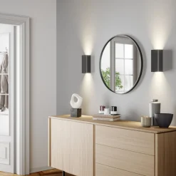 Vegglampe Bergen opp & ned, grafitt